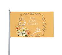 Drapeau de Pâques « Il est ressuscit頻 - Christ chrétien - Jésus - 90 x 150 cm - Décoration intérieure et extérieure