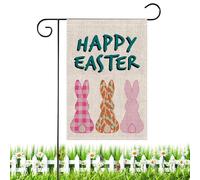 Drapeau de Pâques joyeuse - Drapeau de jardin lapin de Pâques, drapeau de cour de lapin | 30,5 x 45,7 cm | Joyeuses Pâques, drapeau de jardin décoratif, décoration extérieure de pelouse de ferme pour