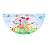 Drapeau de Pâques pour Jardin Extérieur, Fan Semi-circulaire en Polyester | Motifs de Pâques, Texture Fine et Double Couture, Décor de Fond pour Jardin et Prise de Vue