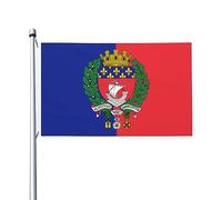 Drapeau de Paris avec armoiries, drapeau double face durable pour extérieur, décoration de cour, drapeau de bienvenue