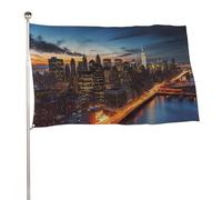 Drapeau de paysage de la ville de New York - 88,9 x 150 cm - Double face - Drapeaux de bienvenue - Bannière décorative pour cour, porche, pelouse