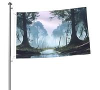 Drapeau de paysage de marais 6,1 x 91 cm avec impression double face pour l'extérieur, les vacances, bannière cadeau avec œillets, toile de fond pour photo pour décoration intérieure et extérieure