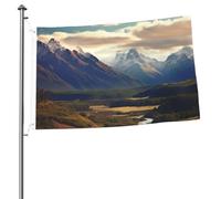 Drapeau de paysage de montagne du parc national Cook pour l'extérieur 6,1 x 0,9 m, drapeau de jardin saisonnier double face avec œillets, drapeau d'extérieur pour décoration de maison, toile de fond