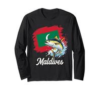 Drapeau de pêche au Thon des Maldives Motif océan Manche Longue