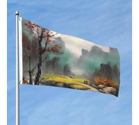Drapeau de peinture de paysage 6 x 0,9 m - Impression double face - Drapeau de jardin pour l'extérieur - Bannière cadeau avec œillets - Toile de fond pour photo pour décoration intérieure et