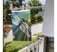 Drapeau de peinture libellule 61 x 91 cm pour extérieur et intérieur, printemps, été, automne, hiver, drapeaux de jardin avec œillets verticaux double face pour décorations de cour