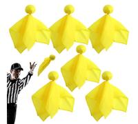 Drapeau de pénalité - Ensemble de drapeaux de pénalité officiels | 6 drapeaux d'arbitre de sport légers pour football jaune lancer, drapeau de football multifonction pour compétition sportive