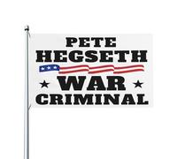 Drapeau de Pete Hegseth, criminel de guerre, destitution, bannière de jardin extérieur 3x5