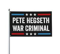 Drapeau de Pete Hegseth, criminel de guerre, destitution, bannière de jardin extérieur 3x5