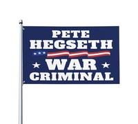 Drapeau de Pete Hegseth, criminel de guerre, destitution, bannière de jardin extérieur 3x5