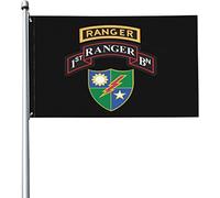 Drapeau de Pirate 90X150cm, 1er bataillon du 75e régiment avec Renforcé Drapeaux Couleurs Vives Flags pour Événements Décorations Bar