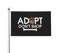 Drapeau de Pirate 90X150cm, Adoptez, n'achetez pas Renforcé Drapeau Corsaire Double Couture Bruant pour Bar Jardin Célébration