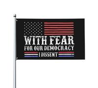 Drapeau de Pirate 90X150cm, Avec peur pour notre démocratie, je dissident la pêche esthétique Renforcé Drapeaux Résistants aux Intempéries Bannière Extérieure pour Fête Extérieur Décorations