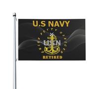 Drapeau de Pirate 90X150cm, CPO Premier maître national à la retraite Résistants aux Intempéries Drapeaux Résistant à la Décoloration Bannière Extérieure pour Intérieur Événements Balcon