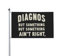 Drapeau de Pirate 90X150cm, Diagnostics mais quelque chose ne va pas Renforcé Drapeaux avec œillets Bannière Extérieure pour Décorations Fête Balcon