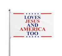 Drapeau de Pirate 90X150cm, Elle aime Jésus et l'Amérique aussi Décoratifs Drapeau Résistant à la Décoloration Suspendus Fanion pour Décorations Restaurant Célébration