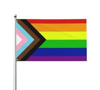 Drapeau de Pirate 90X150cm, Fierté du progrès avec œillets Drapeaux Double Couture Flags pour Anniversaire Célébration Restaurant