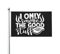 Drapeau de Pirate 90X150cm, Je ne fume que les bonnes choses Barbecue au goût de viande avec œillets Drapeaux Résistants aux Intempéries Bruant pour Jardin Fête Événements