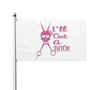 Drapeau de Pirate 90X150cm, Je vais couper une chienne avec des ciseaux Personnalisée Drapeau Pirate Couleurs Vives Bruant pour Restaurant Célébration Bar