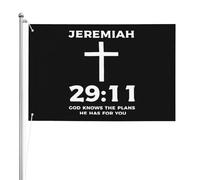 Drapeau de Pirate 90X150cm, Jérémie 29 11 Verset Jésus Personnalisé Drapeau Pirate Résistant à la Décoloration Bruant pour Jardin manif Balcon