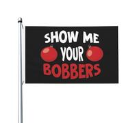 Drapeau de Pirate 90X150cm, Montre-moi tes bobbers avec œillets Drapeau Pirate Personnalisée Suspendus Fanion pour Décorations manif Anniversaire