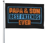 Drapeau de Pirate 90X150cm, Papa et fils, les meilleurs amis du monde Personnalisée Drapeaux Couleurs Vives Bannière Extérieure pour Événements Restaurant Fête