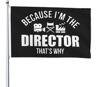 Drapeau de Pirate 90X150cm, Parce que je suis le réalisateur Résistant à la Décoloration Drapeau de Vacances Décoratifs Suspendus Fanion pour Fête Maison manif