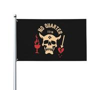 Drapeau de Pirate 90X150cm, Pas de quartier 1718 avec œillets Drapeaux Décoratifs Flags pour manif Décorations Restaurant