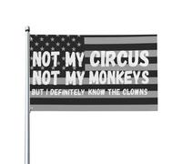 Drapeau de Pirate 90X150cm, Pas mon cirque, pas mes singes Résistants aux Intempéries Drapeaux Personnalisé Flags pour Décorations Fête manif