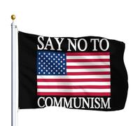 Drapeau de Pirate 90X150cm, Remise des diplômes « Dites non au communisme » avec œillets Drapeaux Personnalisé Bannière Extérieure pour Maison Bar manif