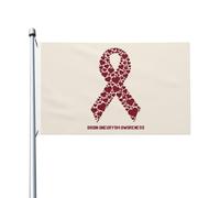 Drapeau de Pirate 90X150cm, Ruban de sensibilisation aux anévrismes cérébraux Couleurs Vives Drapeaux Renforcé Suspendus Fanion pour Bar Extérieur manif