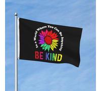 Drapeau de Pirate 90X150cm, Tournesol Dans un monde où tu peux être n'importe quoi Sois gentil Résistant à la Décoloration Drapeaux Couleurs Vives Flags pour Décorations manif Balcon