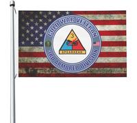 Drapeau de Pirate 90X150cm, Vétéran de la 3e division blindée de l'armée américaine pendant la guerre froide Double Couture Drapeaux Renforcé Bannière Extérieure pour Décorations Balcon Fête