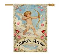 Drapeau De Pirate Amour Dieu Romantique Vintage Cœurs Nuages Drapeaux Résistants Aux Intempéries Double Couture Bannière Extérieure Pour Fête Balcon Intérieur 70X102Cm