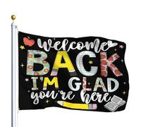 Drapeau De Pirate Avec Œillets Drapeaux Bienvenue, Je Suis Heureux Que Tu Sois Là. Back2 Teacher Décoratifs Bruant Pour Décorations Intérieur Manif 90X150Cm