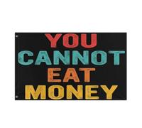 Drapeau De Pirate Avec Œillets Drapeaux L'Argent Ne Se Mange Pas Décoratifs Suspendus Fanion Pour Décorations Manif Événements 90X150Cm