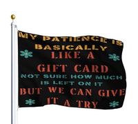 Drapeau De Pirate Avec Œillets Drapeaux Ma Patience Est Fondamentalement Comme Une Carte Pas Sûre Décoratifs Bruant Pour Célébration Jardin Restaurant 90X150Cm