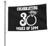 Drapeau De Pirate Avec Œillets Drapeaux Mariage Célébrant 30 Ans D'Amour Personnalisé Bannière Extérieure Pour Célébration Décorations Fête 90X150Cm