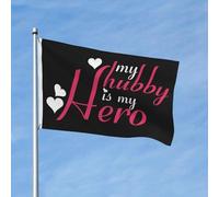 Drapeau De Pirate Avec Œillets, Mon Mari Est Mon Héros Double Couture Bannière Extérieure Pour Décoration Restaurant Drapeaux 90X150Cm