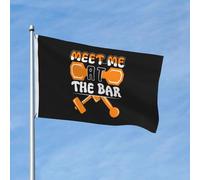 Drapeau De Pirate Couleurs Vives Drapeaux Salle De Sport, Retrouvez-Moi Au Bar Résistant À La Décoloration Bannière Extérieure Pour Décorations Intérieur Balcon 90X150Cm