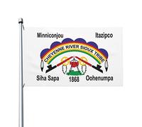 Drapeau De Pirate Décoratifs, Drapeau De La Tribu Sioux De La Rivière Cheyenne Double Couture Bruant Pour Jardin Célébration Drapeaux 90X150Cm