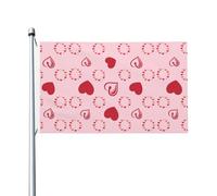 Drapeau De Pirate Décoratifs Drapeaux Doodle Love'S Day Jolis Coeurs Couleurs Vives Bruant Pour Extérieur Anniversaire Célébration 90X150Cm