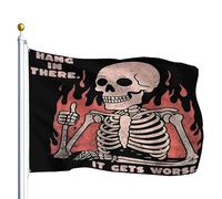 Drapeau De Pirate Double Couture Drapeaux Accrochez-Vous, Ça Empire Résistants Aux Intempéries Bruant Pour Extérieur Décorations Balcon 90X150Cm