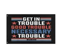 Drapeau De Pirate Double Couture Drapeaux Manifestation Contre John Lewis : Ayez De Bons Ennuis Nécessaires Personnalisé Bruant Pour Décorations Bar Intérieur 90X150Cm