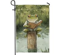 Drapeau de Pirate Lire la nature verte Double Couture Bruant Résistants aux Intempéries Drapeau de Jardin pour Anniversaire Fête 30x45cm