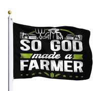 Drapeau De Pirate Personnalisé Drapeaux Agriculture Fermier Vintage Alors Dieu A Créé Un Fermier Résistants Aux Intempéries Bannière Extérieure Pour Célébration Événements Décorations 90X150Cm