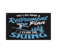 Drapeau De Pirate Personnalisée Drapeaux Retraité En 2024. Passionné De Ski Et D'Humour. Le Ski Est Mon Plan De Retraite. Double Couture Bruant Pour Extérieur Célébration Restaurant 90X150Cm