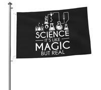 Drapeau De Pirate Résistant À La Décoloration Drapeaux La Science, C'Est Comme De La Magie, Mais En Vrai. Avec Œillets Suspendus Fanion Pour Extérieur Décorations Fête 90X150Cm