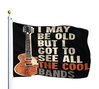 Drapeau De Pirate Résistants Aux Intempéries Drapeaux C'Est Peut-Être Vieux Mais J'Ai Vu Tous Les Groupes Cool Squelette Drôle Personnalisé Bruant Pour Événements Extérieur Manif 90X150Cm