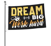 Drapeau De Pirate Résistants Aux Intempéries Drapeaux Le Rêve Américain Est Grand, Travaillez Dur Décoratifs Suspendus Fanion Pour Anniversaire Extérieur Fête 90X150Cm